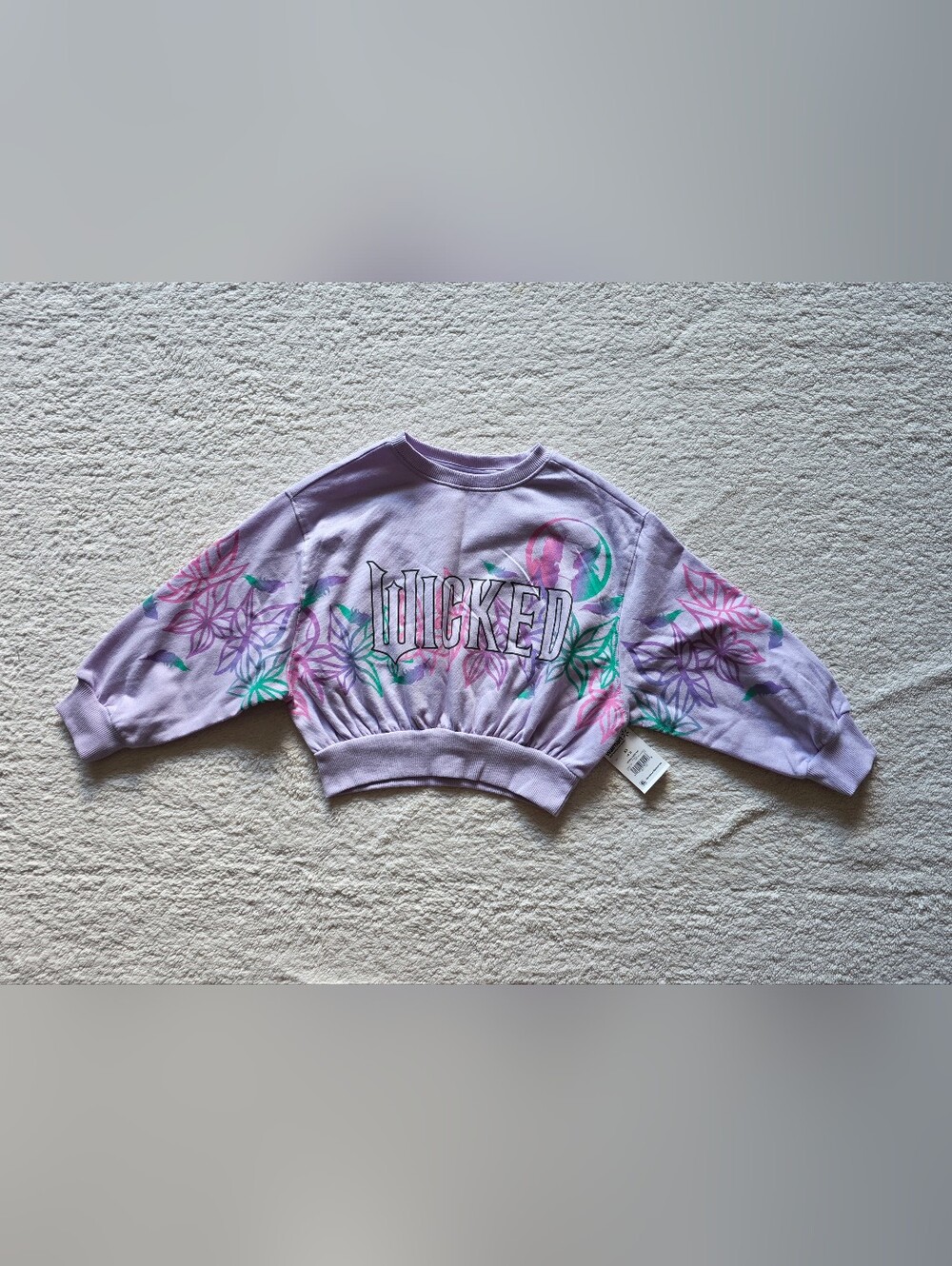 New Wicked Girl's Graphic Fleece Crew Pullover Sweatshirt, size XS 4/5 Or S 6/7